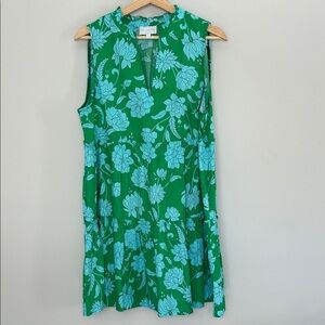 Sugarlips Waterlilly Floral Split Neck Sleeveless Dress